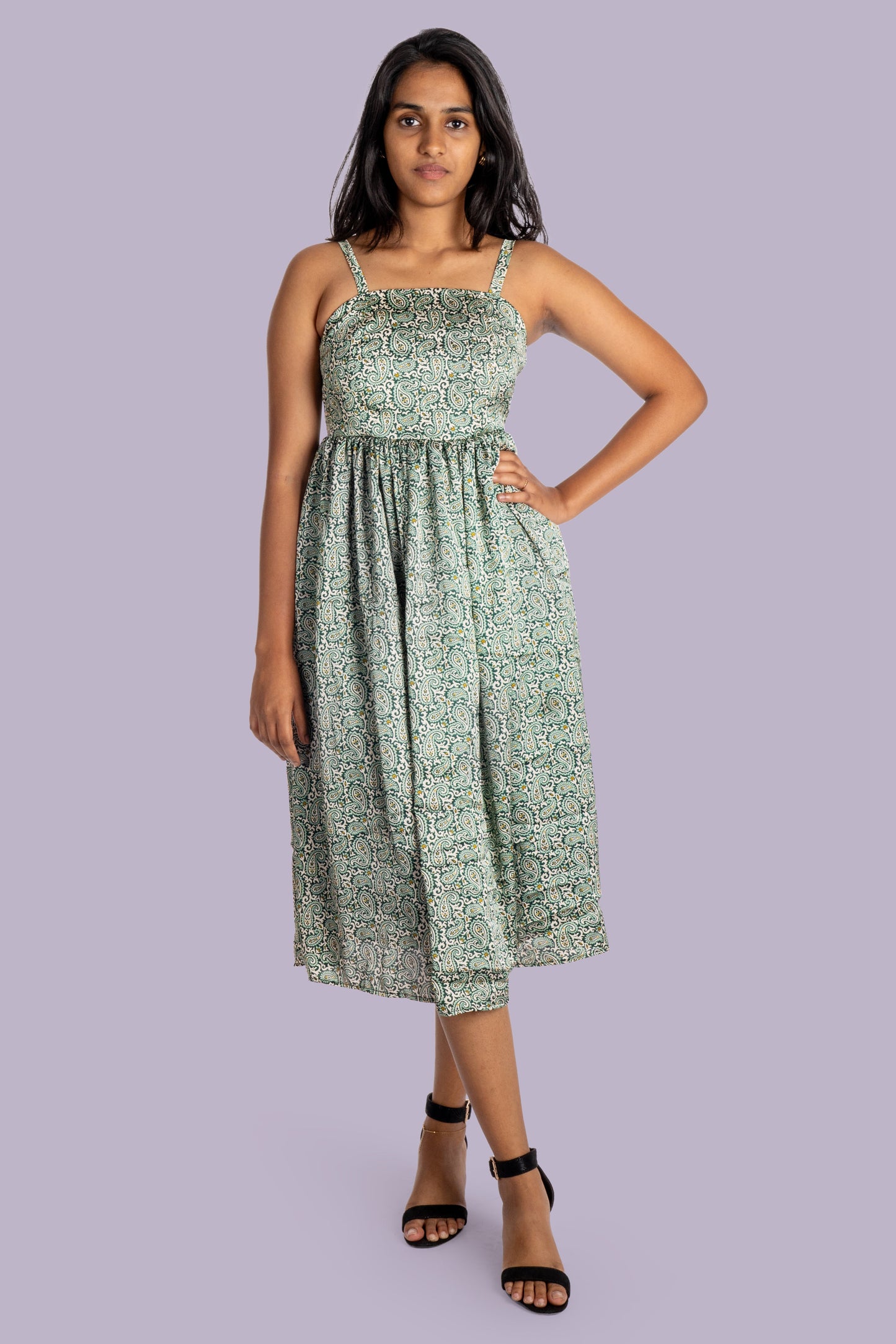 Paisley Satin Gala Dress