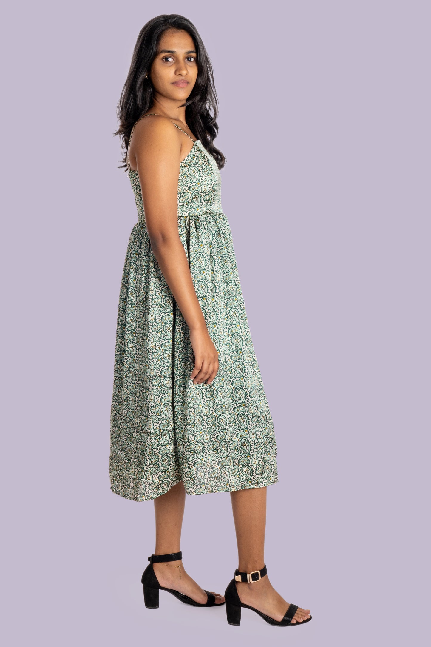 Paisley Satin Gala Dress