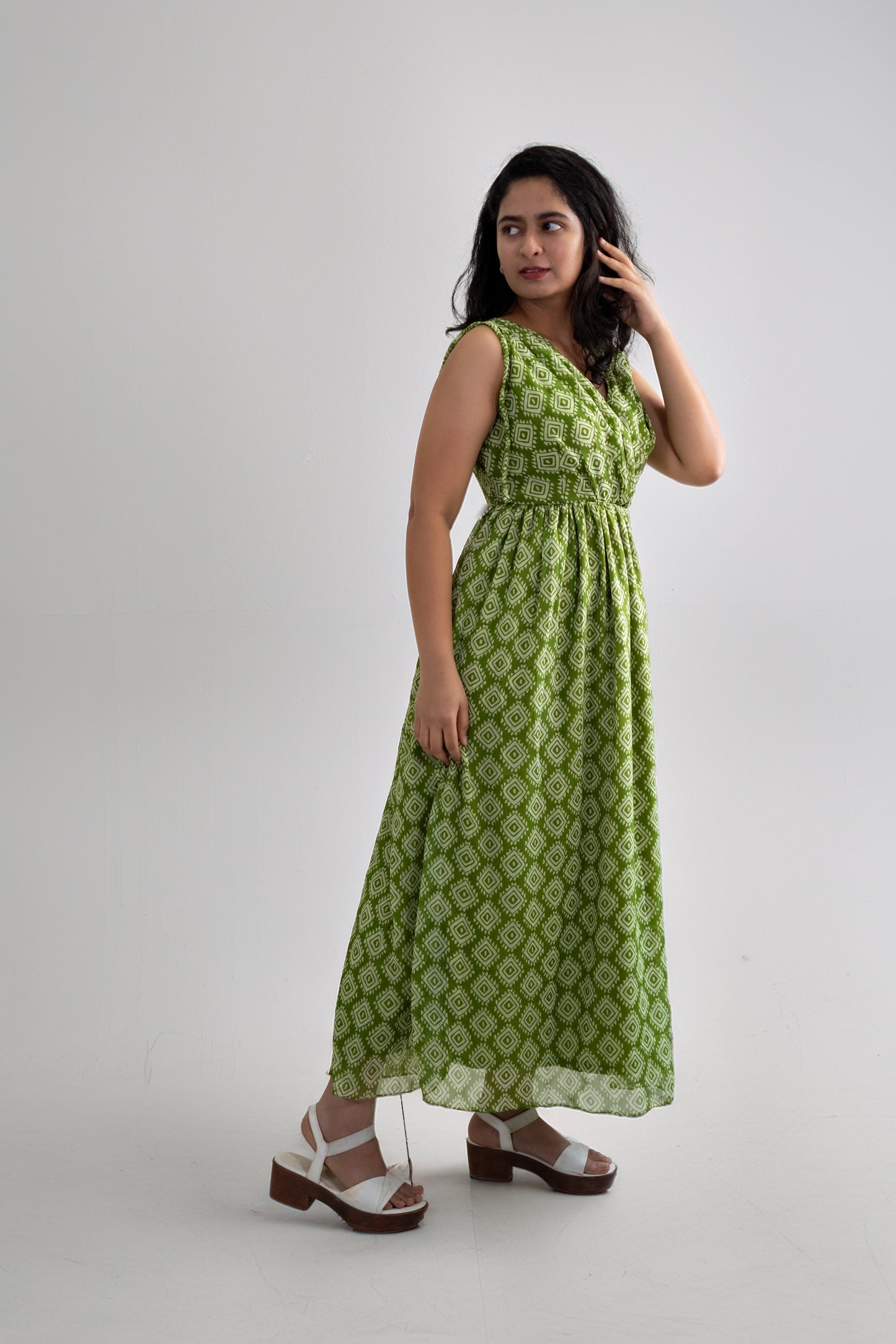 Olive Wrap Dress