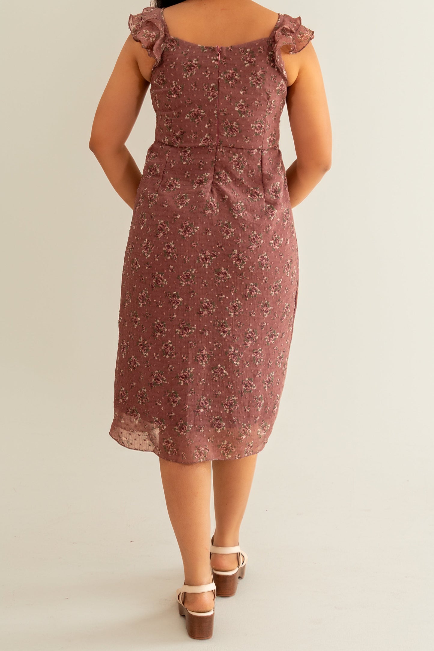 Rosewood Ruffle Midi Dress