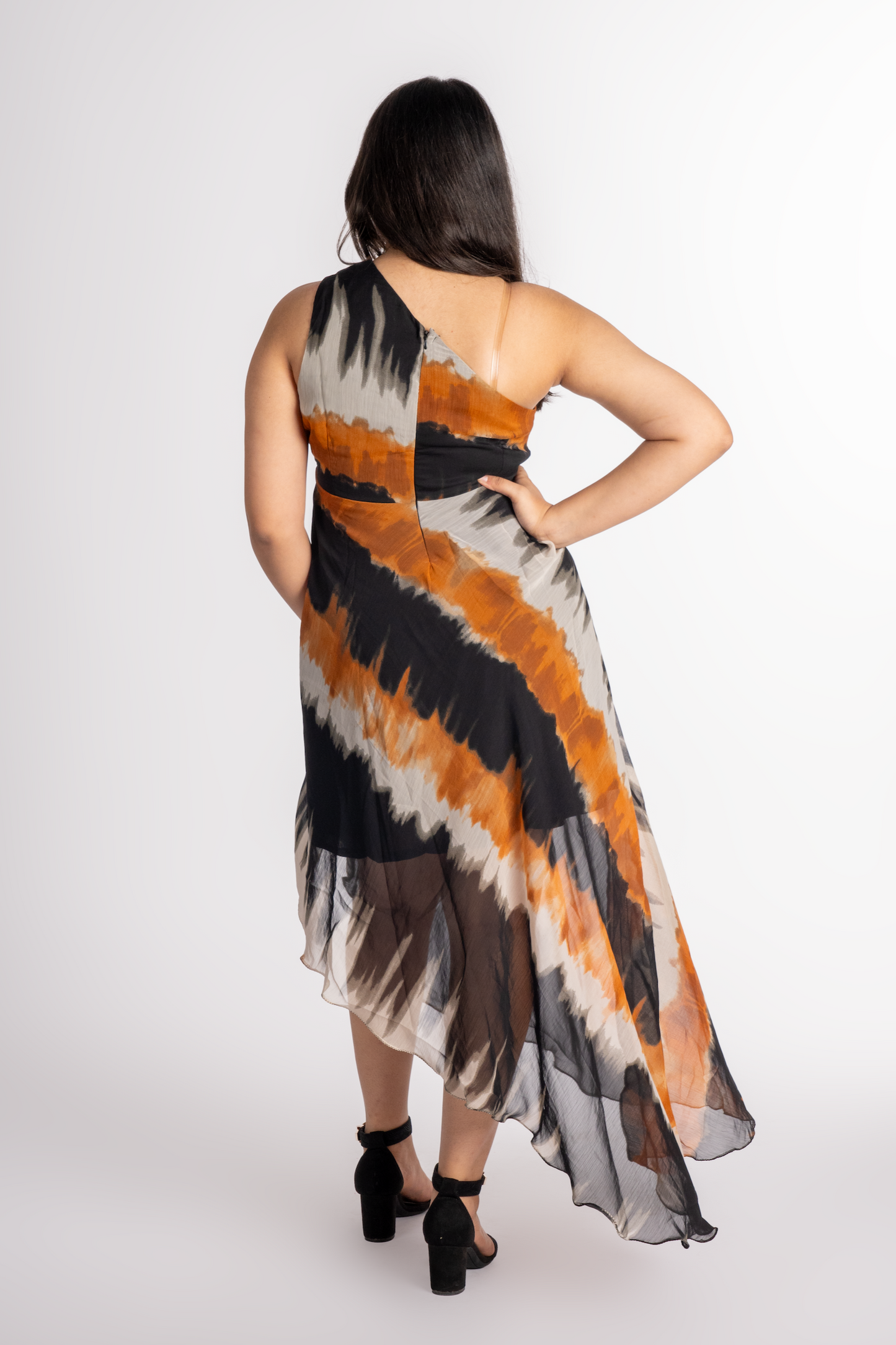 Printed asymmetrical dress