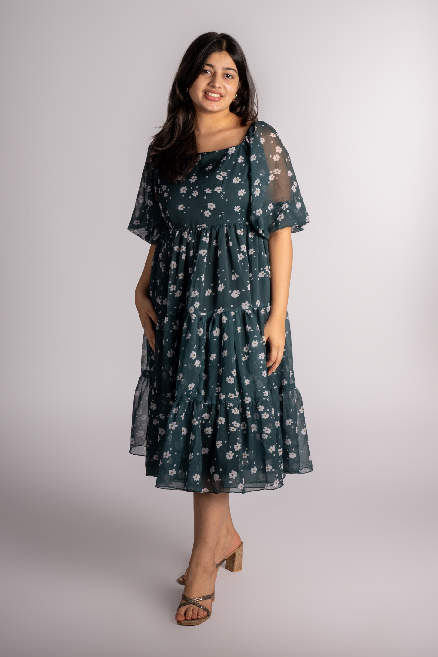Emerald Cascade Dress