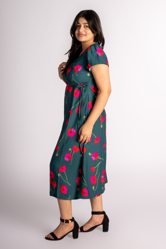 Gia Green Wrap Dress