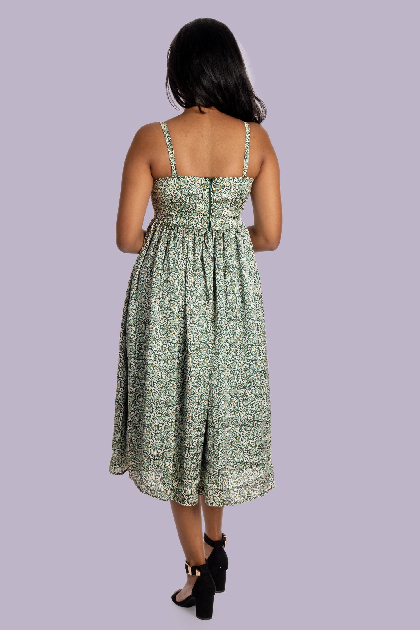 Paisley Satin Gala Dress