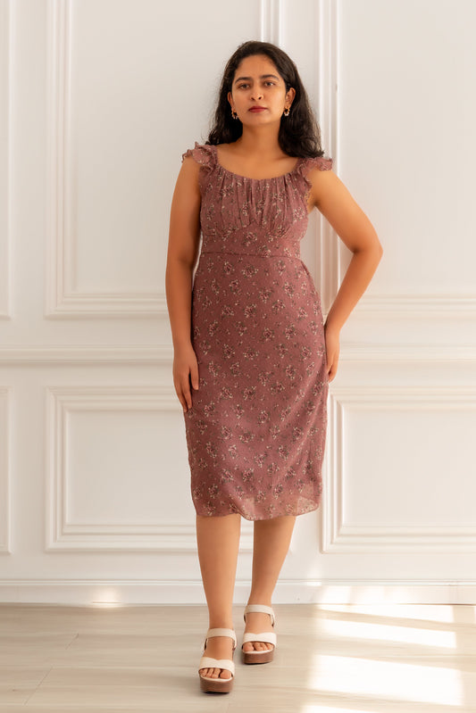 Rosewood Ruffle Midi Dress