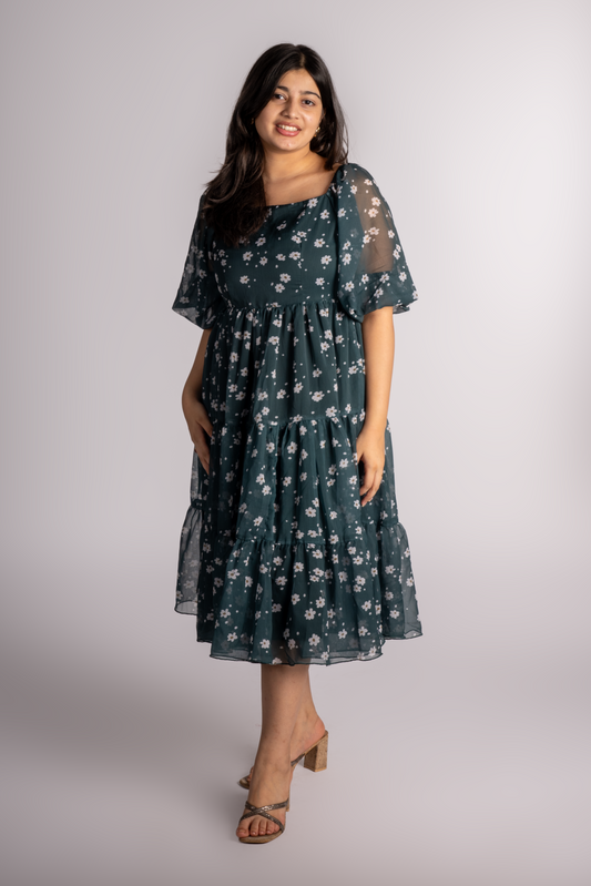 Emerald Cascade Dress