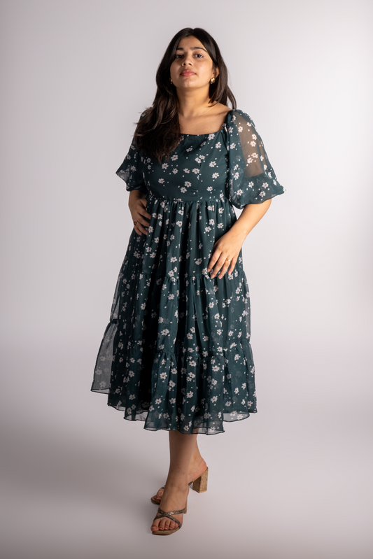 Emerald Cascade Dress